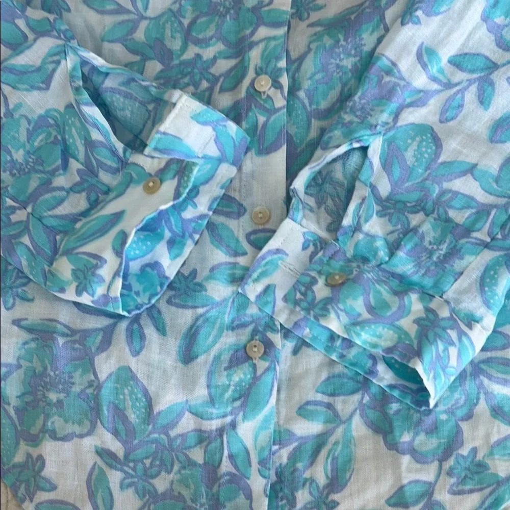 Lilly Pulitzer sea coast linen floral XXS - Picture 8 of 9